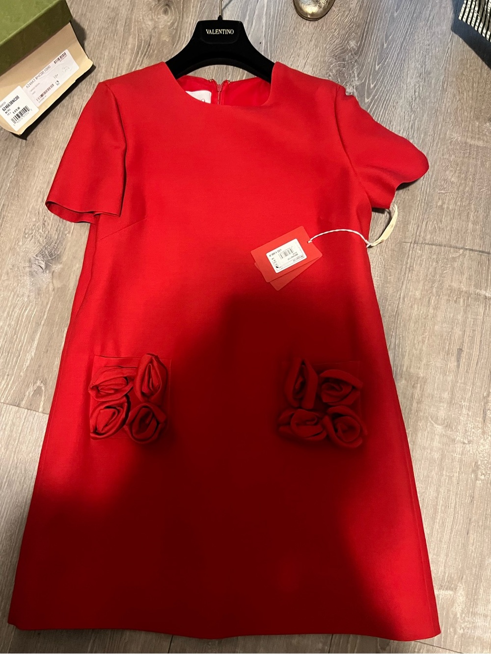 RED VALENTINO 
Rose Pocket Midi Dress